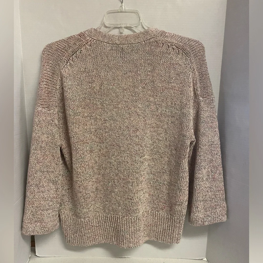 St. John Pink Confetti Knit Chunky Oversized Cardigan